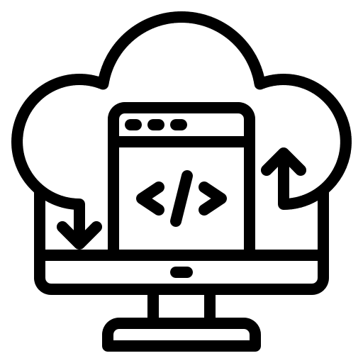 Cloud service database coding online icon