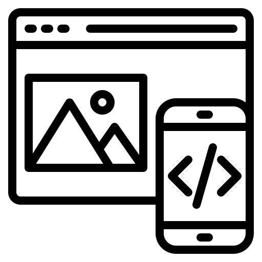 Web design coding devices design icon