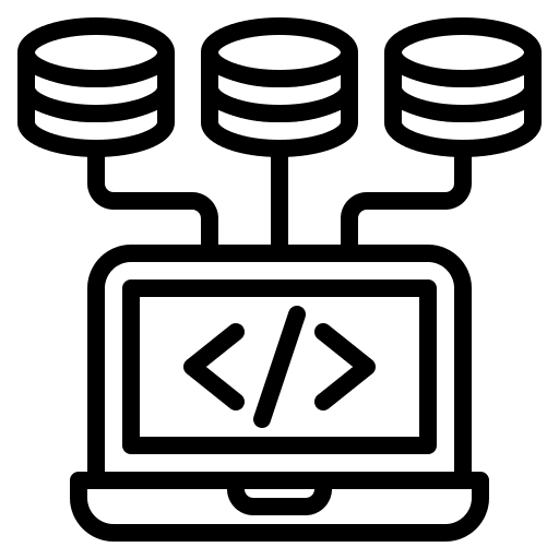 Database management network database management coding icon Database management network database management coding icon