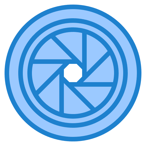 Diaphragm camera shutter digital videography icon