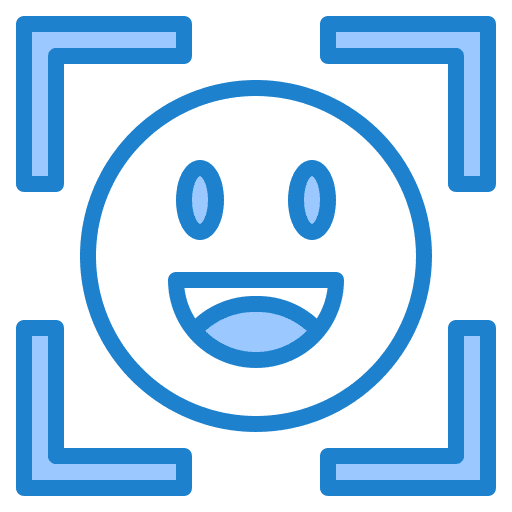 Face detection auto focus portrait photo camera icon