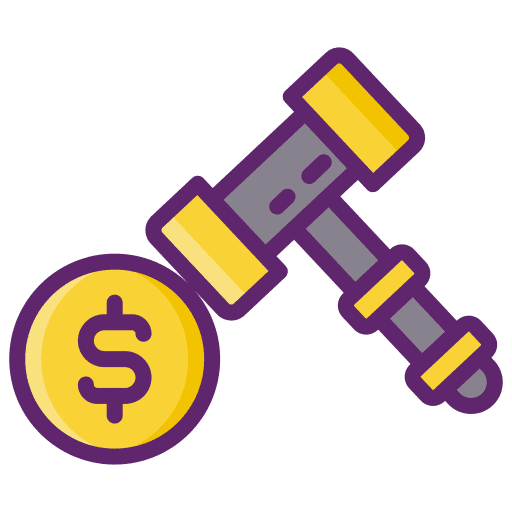 Auction hammer buy commerce and shopping price icon