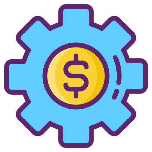Development decrease cost increase icon
