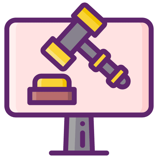 Online store auctioner online store business and finance icon