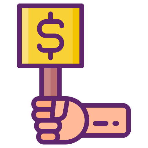 Reserved reserve auctions business and finance icon
