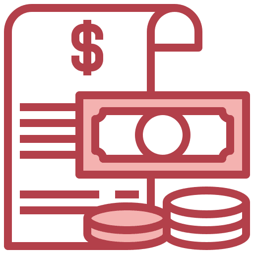 Dollar coin contract document bill icon Dollar coin contract document bill icon