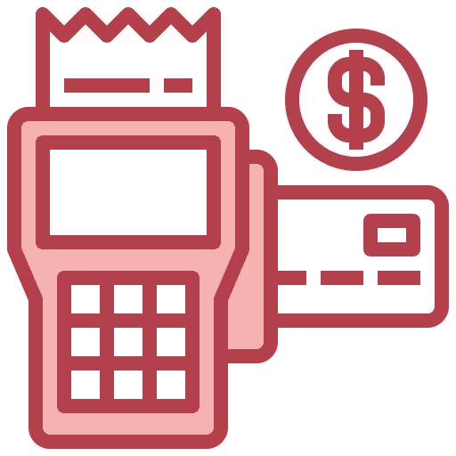 Pay card reader point of service credit card icon