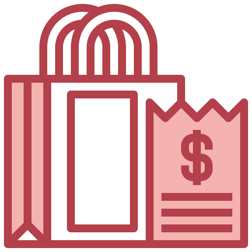 Shopping bag payment ticket icon Shopping bag payment ticket icon