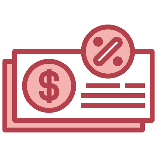 Ticket invoice discount cash icon Ticket invoice discount cash icon