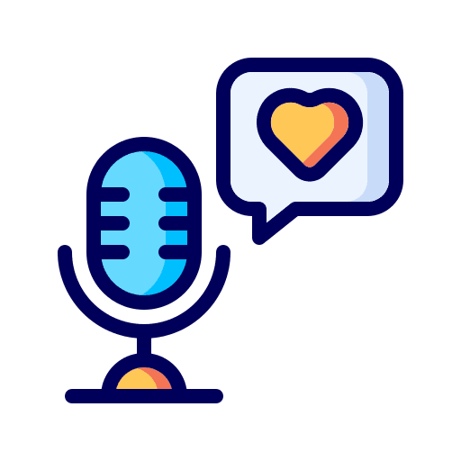 Voice recording radio podcast romance icon Voice recording radio podcast romance icon