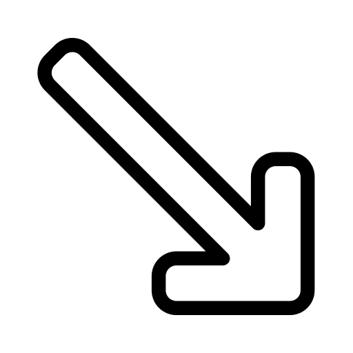 Diagonal arrow orientation down arrows icon