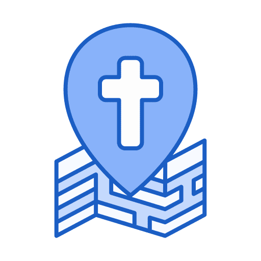 Location cross religion pin icon Location cross religion pin icon