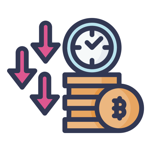 Low price clock money bitcoin icon