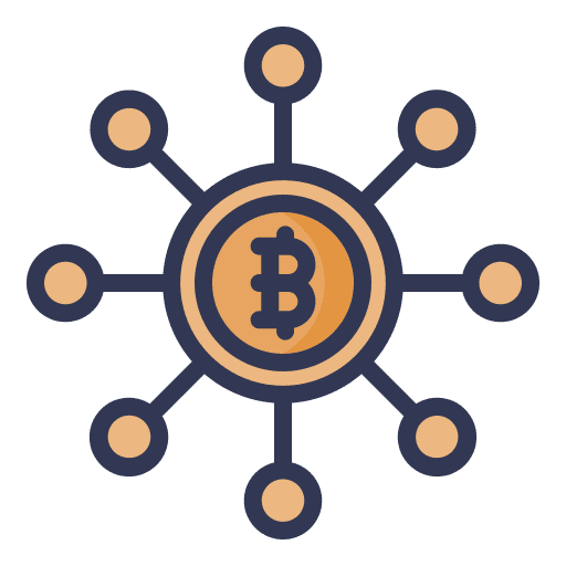Blockchain digital currency cryptocurrency business and finance icon