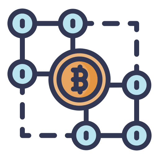 Blockchain digital money ledger cryptocurrency icon