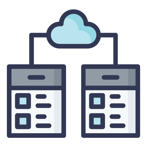 Data cloud server networking data icon