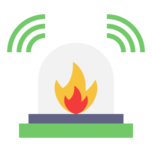 Fire alarm flame emergency fire icon