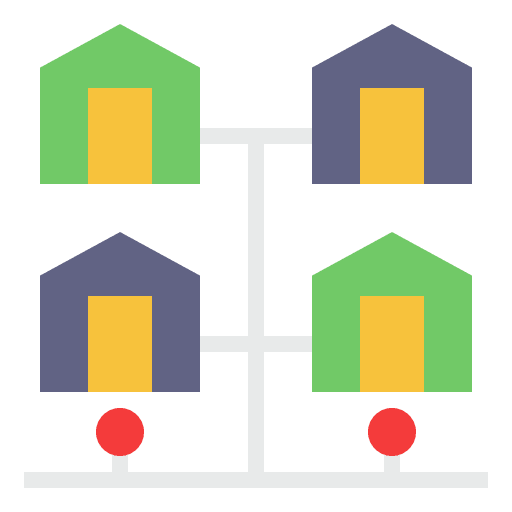 Village house real estate buildings icon