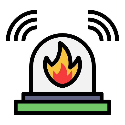 Fire alarm sensor emergency smart icon