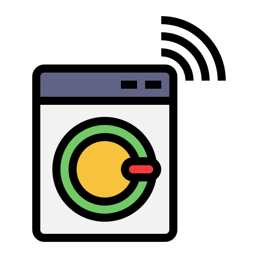 Smart washing machine laundry smart home furniture and household icon