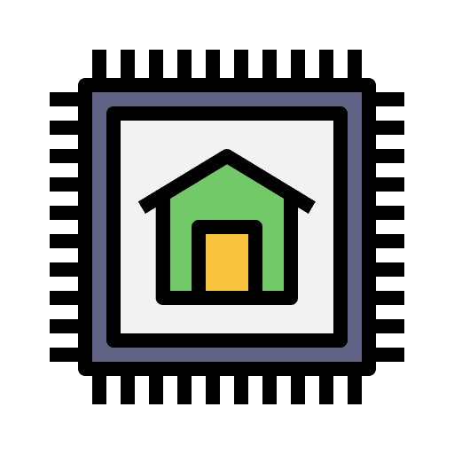 Cpu chip smarthome domotics icon Cpu chip smarthome domotics icon