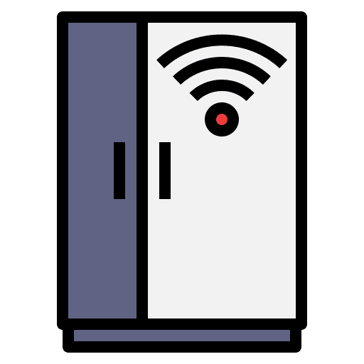 Smart refrigerator wifi internet of things cooler icon Smart refrigerator wifi internet of things cooler icon