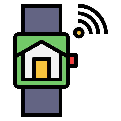 Smartwatch home automation wristwatch internet of things icon Smartwatch home automation wristwatch internet of things icon