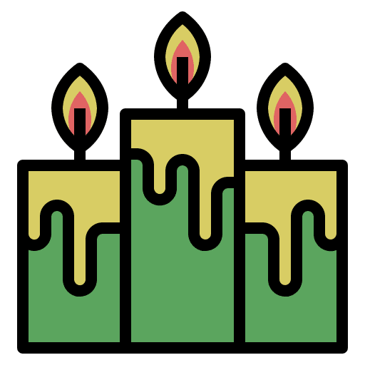 Candles decoration fire illumination icon Candles decoration fire illumination icon