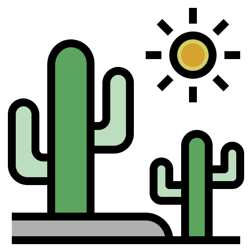 Desert cactus desert desertification icon