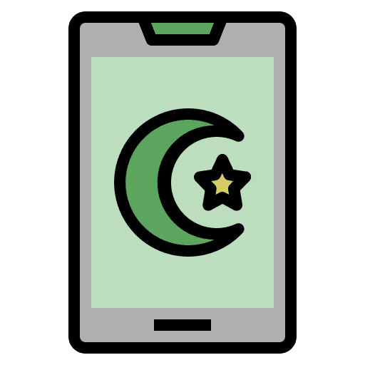 Phone fasting ramadan half moon icon Phone fasting ramadan half moon icon