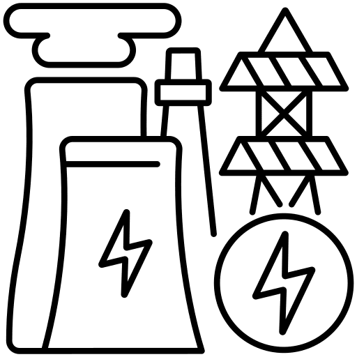 Energy service production power plant icon Energy service production power plant icon