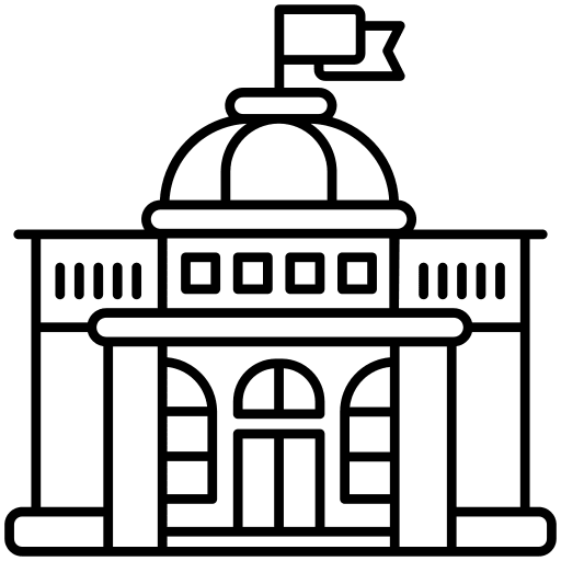 Government architecture and city law governance icon Government architecture and city law governance icon