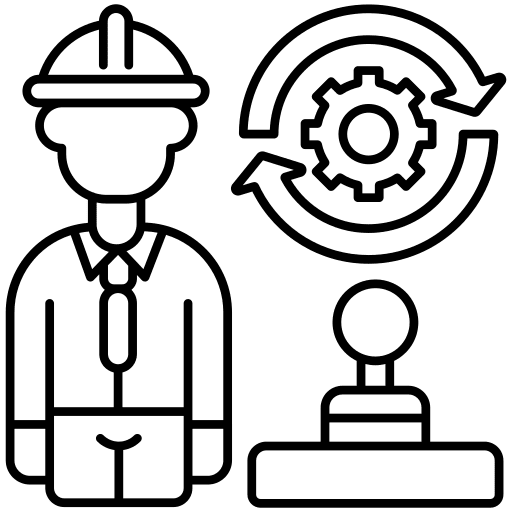 Manufacturing service technician manufacturing plant icon Manufacturing service technician manufacturing plant icon