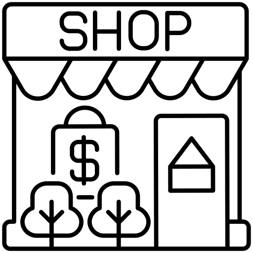 Retail industry store service icon Retail industry store service icon