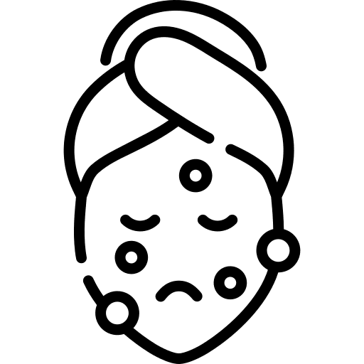 Acne face woman allergy icon