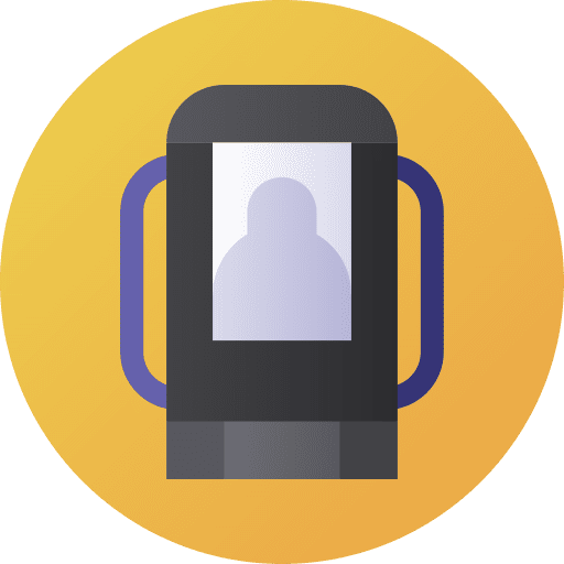 Cryogenic chamber futuristic technology icon