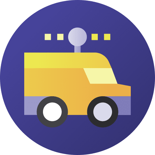 Self driving vehicle automobile car icon