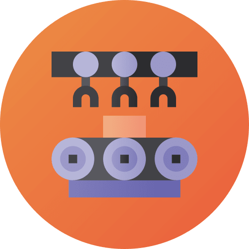 Automation technology industry assembly line icon