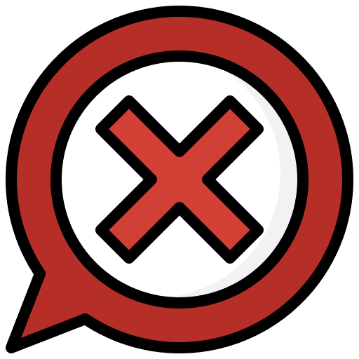 Denied conversation delete chat bubble icon