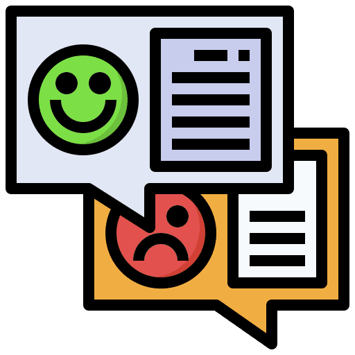 Satisfaction communications users comment icon Satisfaction communications users comment icon