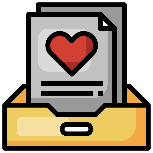 Love box communications inbox icon