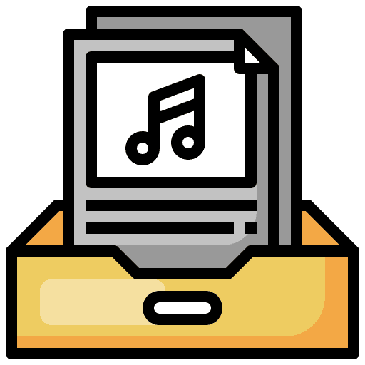 Music mailbox email inbox icon Music mailbox email inbox icon