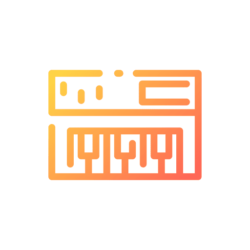 Synthesizer electronic organs music and multimedia icon Synthesizer electronic organs music and multimedia icon