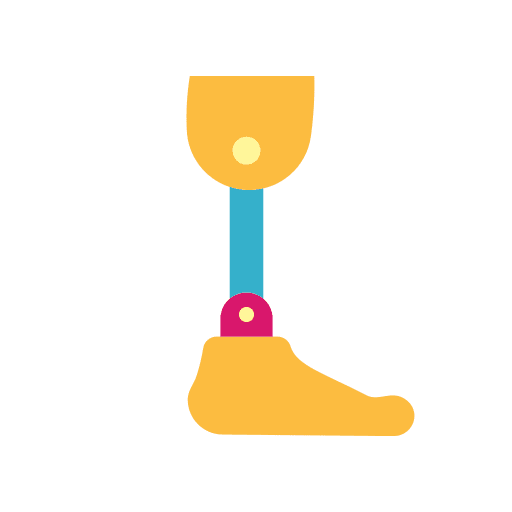 Prosthetic inclusive technology body parts icon Prosthetic inclusive technology body parts icon