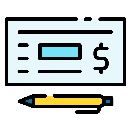 Bank check cheque bank check money icon