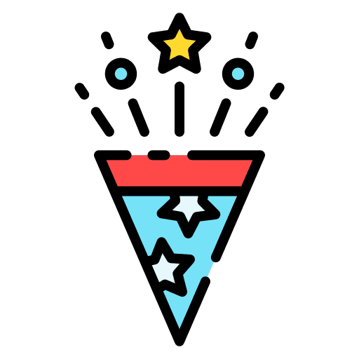 Confetti birthday and party new year birthday icon