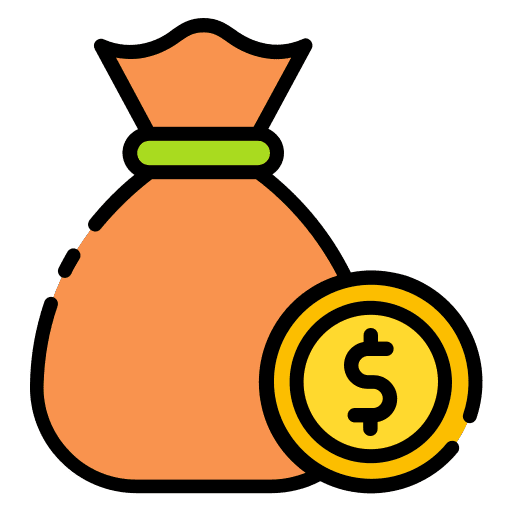 Money bag finance bank currency icon