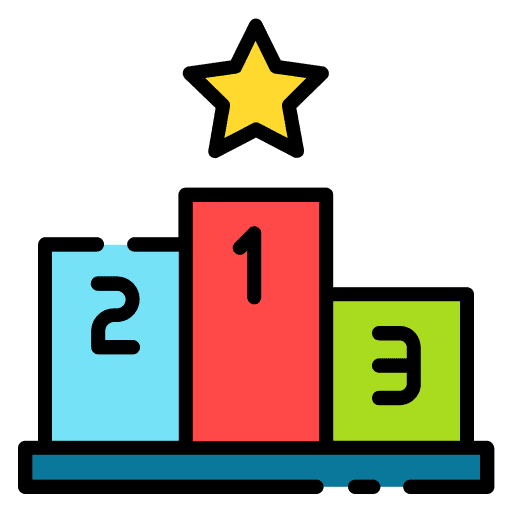 Podium sports and competition trophy winner icon