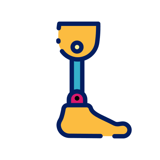 Prosthetic inclusive healthcare and medical technology icon Prosthetic inclusive healthcare and medical technology icon