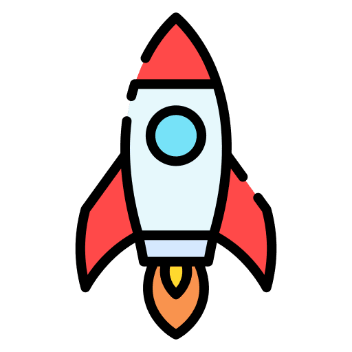 Rocket project idea transport icon